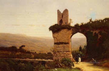 150の主題の芸術作品 Painting - ガレリアの開始 別名ローマ アッピア街道の風景 トナリストのジョージ・インネスの風景